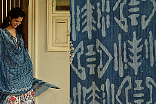 Indigo grounds ~ Batic Indigo * Chanderi Dupatta * 1 * { Organic Indigo }